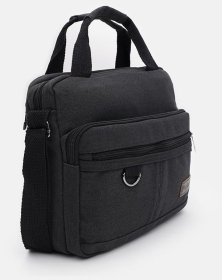 Повседневная текстильная мужская сумка через плечо с ручкой для носки Monsen 104485 черного цвета