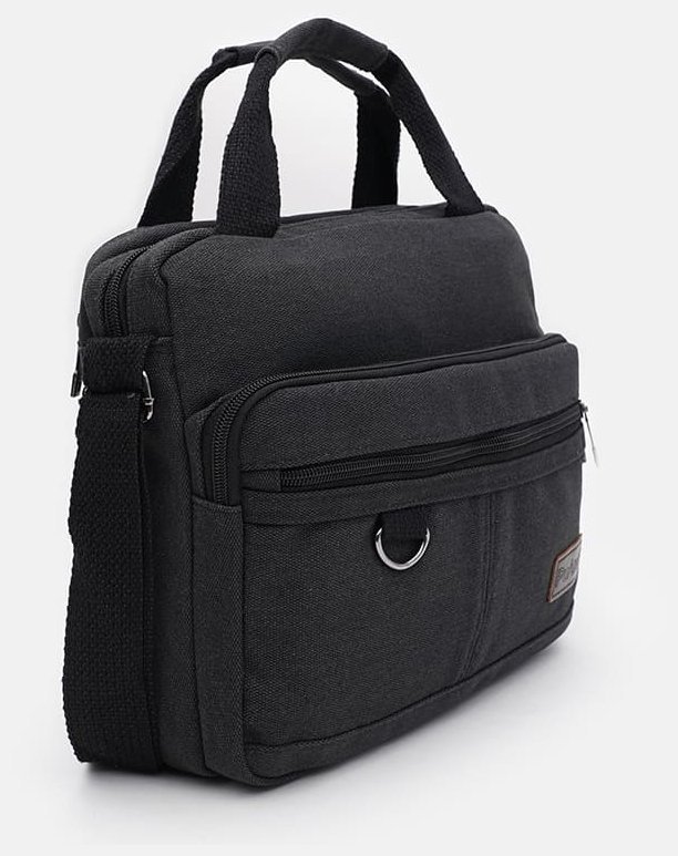 Повседневная текстильная мужская сумка через плечо с ручкой для носки Monsen 104485 черного цвета фото №2 Повседневная текстильная мужская сумка через плечо с ручкой для носки Monsen 104485 черного цвета modnotak фото №2