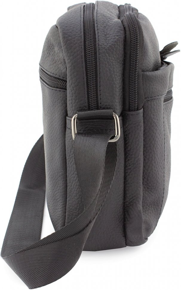 Черная сумка из натуральной кожи на плечо Leather Collection (11513)