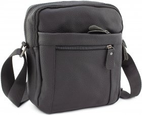 Чорна сумка з натуральної шкіри на плече Leather Collection (11513)