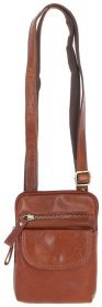 Компактна чоловіча сумка з натуральної гладкої шкіри через плече Ashwood G11 коричневого кольору 94485