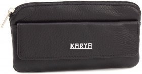 Черная горизонтальная ключница из фактурной кожи KARYA (395-45)