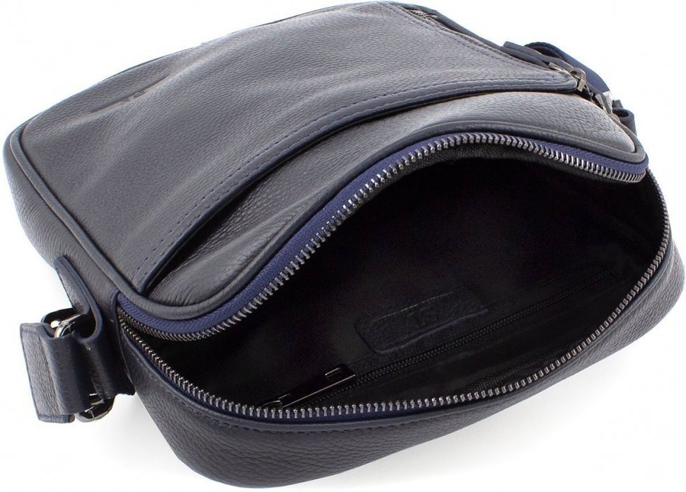 Синяя мужская сумка на плечо из натуральной кожи Leather Collection (11111)