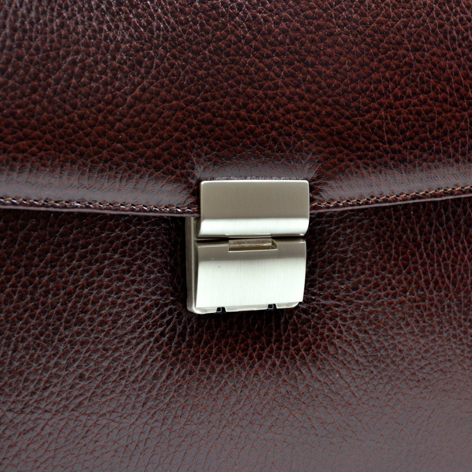 Класичний шкіряний портфель коричневого кольору Desisan (206-019)