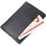 Компактний жіночий гаманець з монетницею із натуральної шкіри чорно-червоного кольору KARYA (2421071) - 3