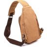 Текстильна чоловіча сумка-слінг через плече пісочного кольору Vintage (20385) - 2