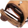 Текстильная мужская сумка-слинг через плечо песочного цвета Vintage (20385) - 4
