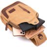 Текстильная мужская сумка-слинг через плечо песочного цвета Vintage (20385) - 5
