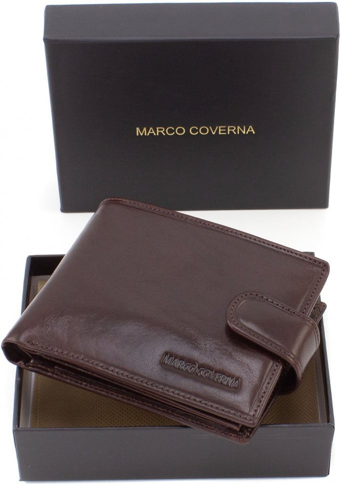 Чоловік коричневий гаманець з блоком для автодокументів Marco Coverna (18397)