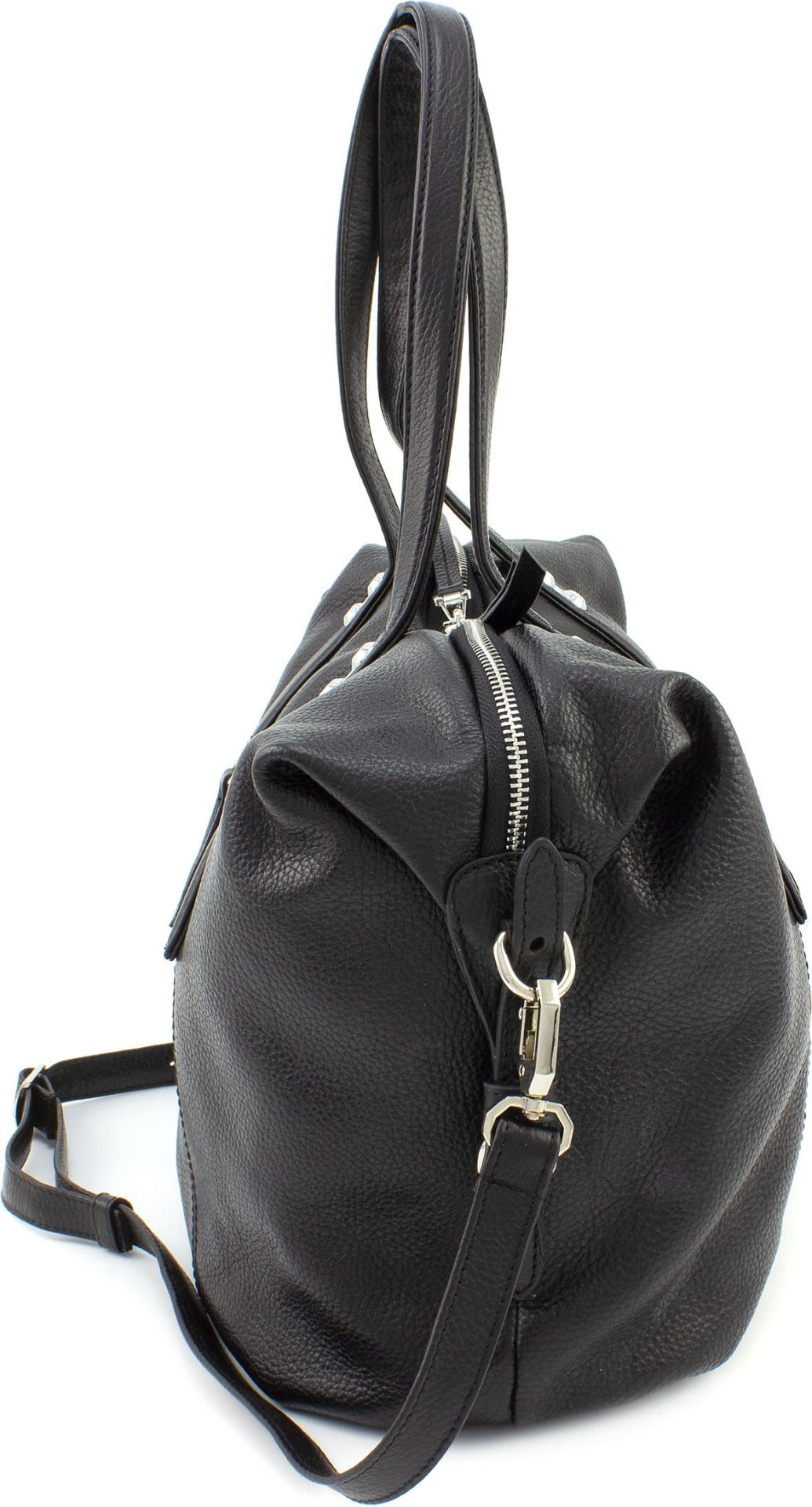 Большая женская сумка горизонтального типа из черной кожи KARYA (21031)