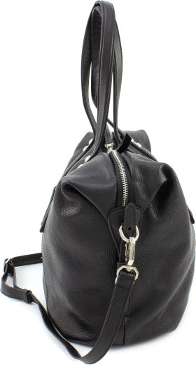 Большая женская сумка горизонтального типа из черной кожи KARYA (21031) - 2