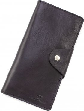 Класичний чорний купюрник для грошей і карток ST Leather (17837)