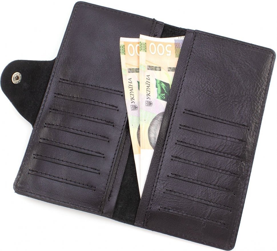 Классический черный купюрник для денег и карточек ST Leather (17837)