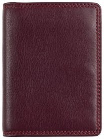 Картхолдер из гладкой кожи на кнопке с окошком для ID-документа Visconti RB111 бордовый/разноцветный цвет 95485