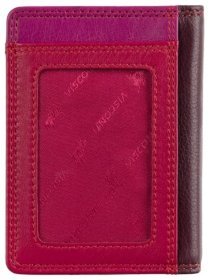 Картхолдер из гладкой кожи на кнопке с окошком для ID-документа Visconti RB111 бордовый/разноцветный цвет 95485