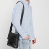 Чоловіча сумка-планшет на плече із чорної шкіри з клапаном Keizer (21348) - 2