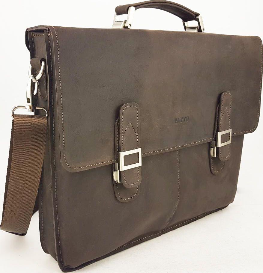 Классический мужской портфель из кожи Крейзи коричневого цвета VATTO (11727)