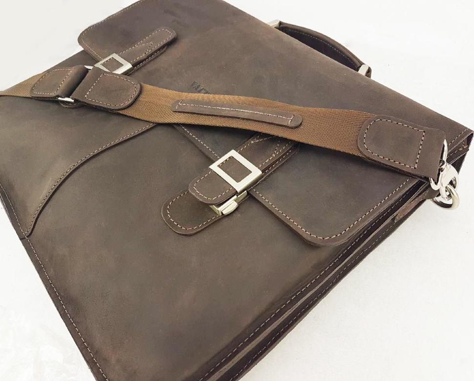 Класичний чоловічий портфель зі шкіри Крейзі коричневого кольору VATTO (11727)