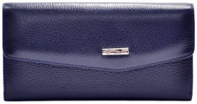 Синій гаманець із зернистої шкіри для жінок Desisan 106585 на кнопці