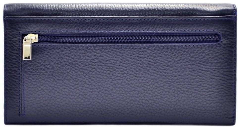 Синий кошелек из зернистой кожи для женщин Desisan 106585 на кнопке modnotak фото №2