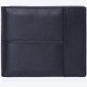 Повседневное горизонтальное мужское портмоне из гладкой кожи черного цвета Vintage (2420040) - 1