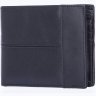 Повседневное горизонтальное мужское портмоне из гладкой кожи черного цвета Vintage (2420040) - 4