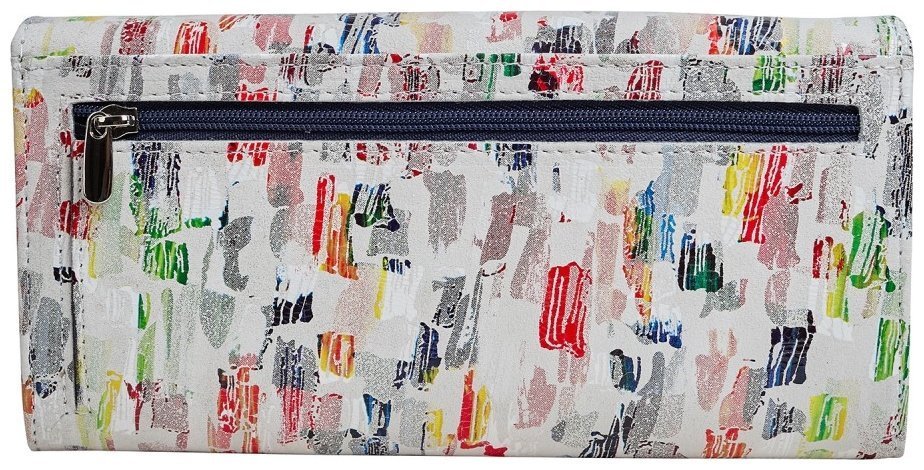 Большой разноцветный женский кошелек из кожи на кнопке Desisan 107185 modnotak фото №2