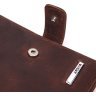 Темно-коричневый мужской кошелек из винтажной кожи с хлястиком на кнопке KARYA (2421387) - 3