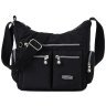 Жіноча сумка з чорного текстилю з однією лямкою на плече Confident 77585 - 1