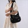 Жіноча сумка з чорного текстилю з однією лямкою на плече Confident 77585 - 2