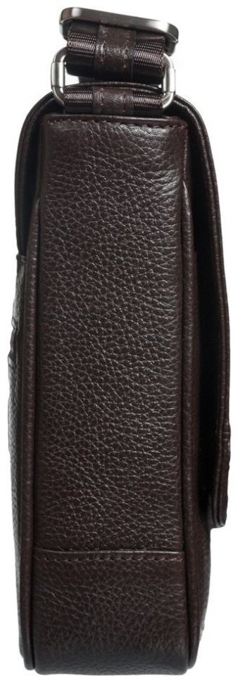 Наплечная кожаная мужская сумка коричневого цвета DESISAN 107685 modnotak фото №3