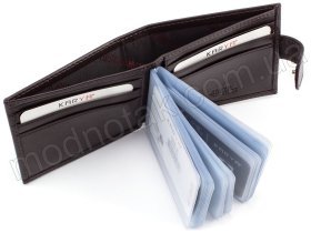 Коричневая визитница из гладкой кожи KARYA (16591)