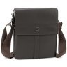 Чоловіча наплечна сумка з натуральної шкіри коричневого кольору HT Leather 78085 - 1