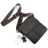 Чоловіча наплечна сумка з натуральної шкіри коричневого кольору HT Leather 78085 - 8