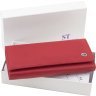 Класичний довгий жіночий гаманець червоного кольору з натуральної шкіри ST Leather (21528) - 10