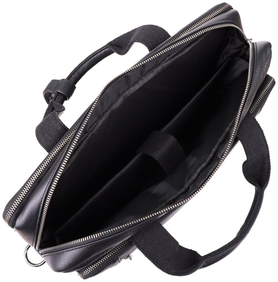 Деловой вместительный мужской портфель для ноутбука до 15" черного цвета Vintage 98185 фото №7 Деловой вместительный мужской портфель для ноутбука до 15" черного цвета Vintage 98185 modnotak фото №7