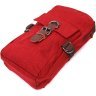 Бордова чоловіча сумка через плече із щільного текстилю на блискавці Vintage 2422189 - 3