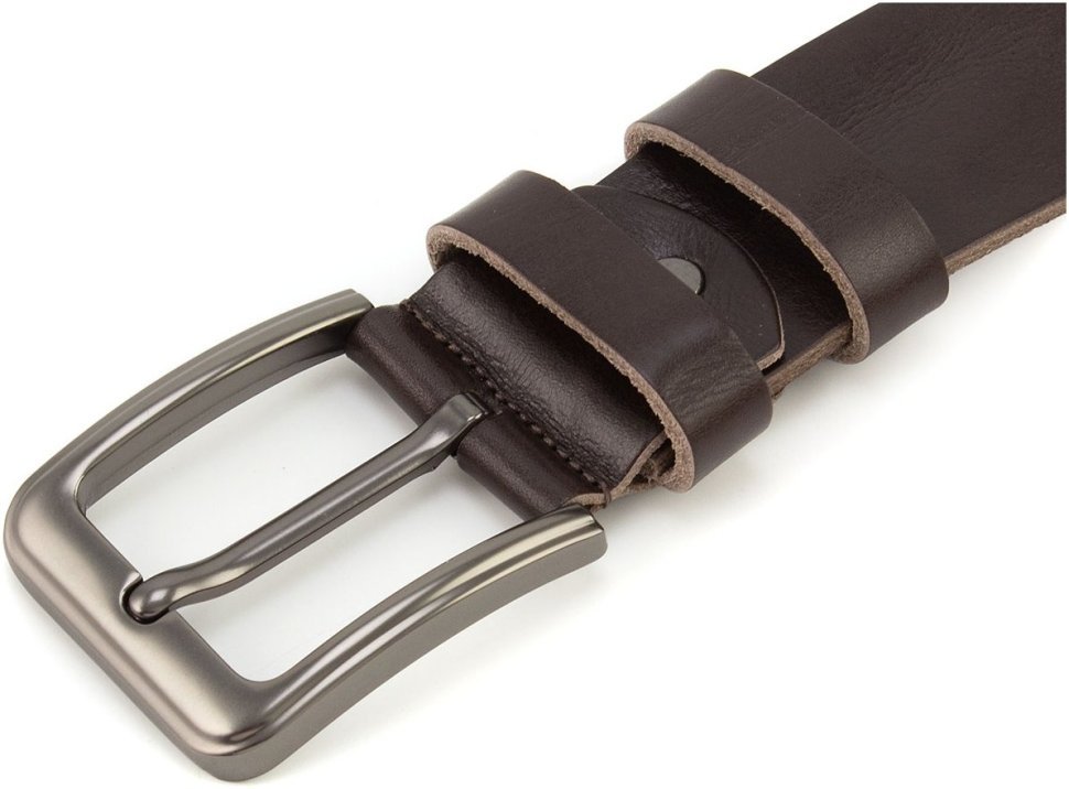 Чоловічий італійський ремінь з натуральної шкіри з легким стиснутим ефектом Gherardini 40740-GH-brown коричневого кольору modnotak фото №2