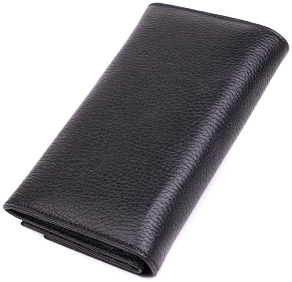 Черный женский кошелек из зернистой кожи KARYA 2422859 modnotak фото №2