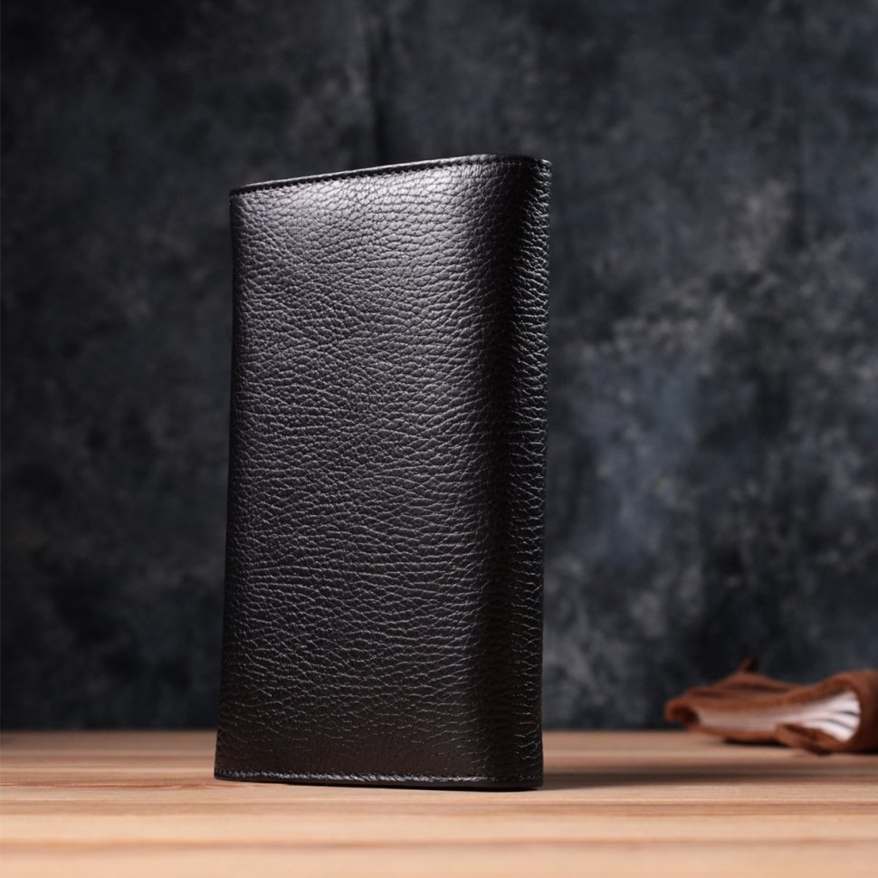 Черный женский кошелек из зернистой кожи KARYA 2422859 modnotak фото №10