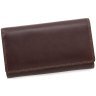 Класичний коричневий жіночий гаманець з гладкої шкіри із клапаном на кнопці Visconti Maria 68785 - 1