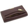 Классический коричневый женский кошелек из гладкой кожи с клапаном на кнопке Visconti Maria 68785 - 4