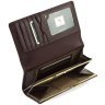Класичний коричневий жіночий гаманець з гладкої шкіри із клапаном на кнопці Visconti Maria 68785 - 3