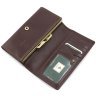Классический коричневый женский кошелек из гладкой кожи с клапаном на кнопке Visconti Maria 68785 - 6