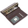 Класичний коричневий жіночий гаманець з гладкої шкіри із клапаном на кнопці Visconti Maria 68785 - 8