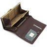 Классический коричневый женский кошелек из гладкой кожи с клапаном на кнопке Visconti Maria 68785 - 9