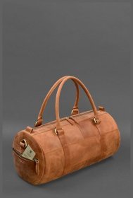 Кожаная дорожная сумка из натуральной кожи крейзи хорс светло-коричневого цвета BlankNote Harper 78885