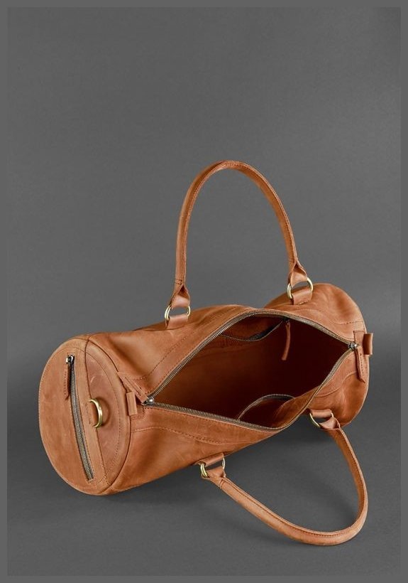 Шкіряна дорожня сумка з натуральної шкіри крейзі хорс світло-коричневого кольору BlankNote Harper 78885
