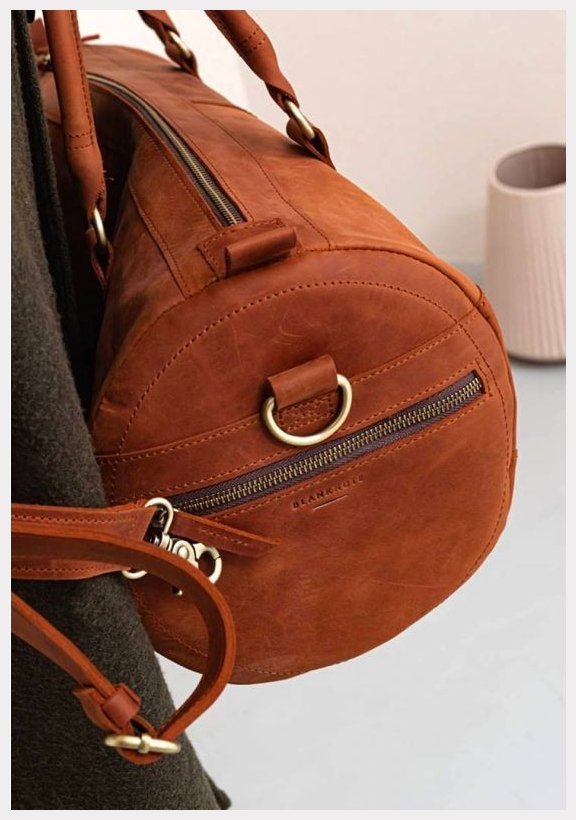 Кожаная дорожная сумка из натуральной кожи крейзи хорс светло-коричневого цвета BlankNote Harper 78885