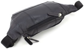 Черная мужская сумка на пояс из натуральной качественной кожи Visconti 68985